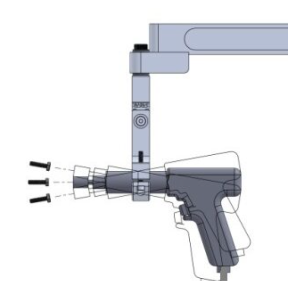 ETA Tool Arms: Torque arms for fastening slightly off horizontal with inline or pistol electric tools