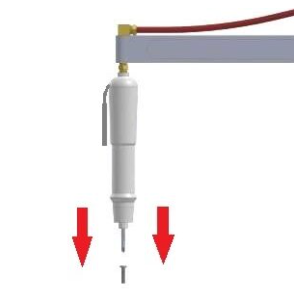 ETA Tool Arms: Torque arms with down force assist for fastening vertically using inline air tools