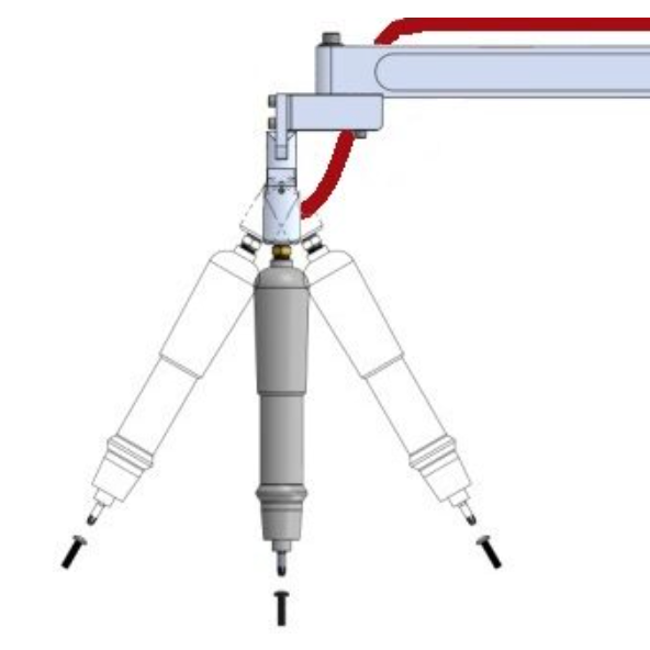 ETA Tool Arms: Torque arm for fastening on angles off vertical with inline air tools