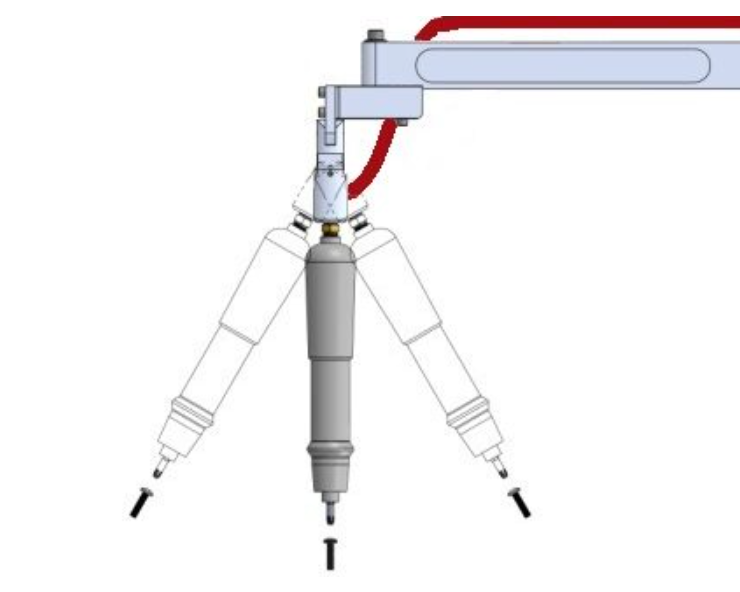 ETA Tool Arms: Torque arm for fastening on angles off vertical with inline air tools