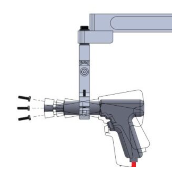 ETA Tool Arms: Torque arms for fastening slightly off horizontal with inline or pistol air tools