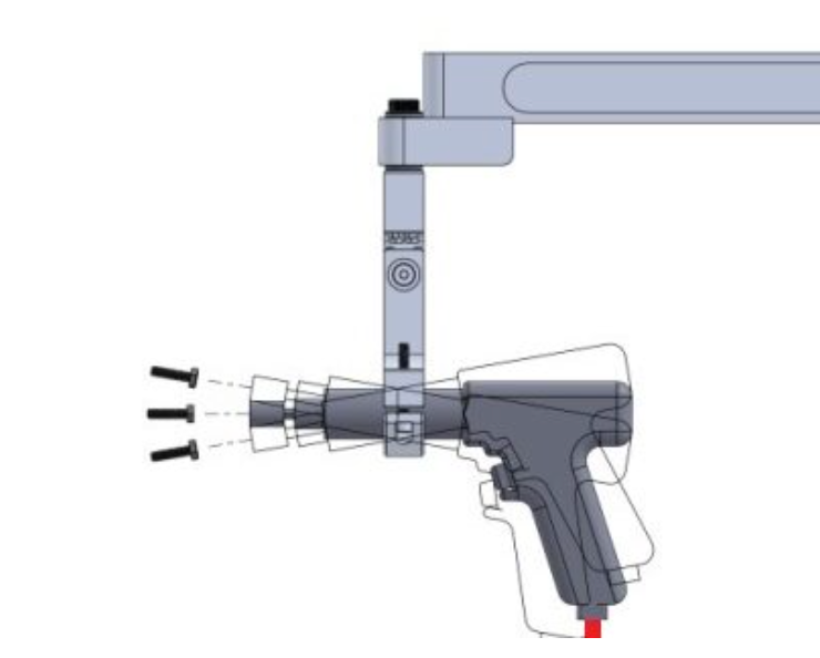 ETA Tool Arms: Torque arms for fastening slightly off horizontal with inline or pistol air tools