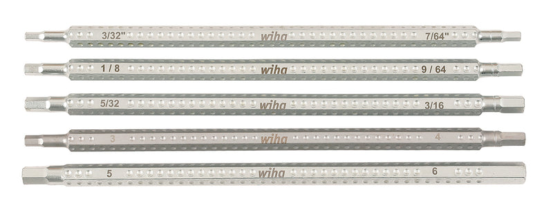 Wiha 28474 5 Piece Drive-Loc VI Hex Blade Set
