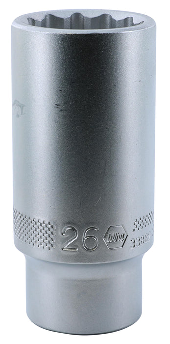 Wiha 33882 12 Point - 1/2" Drive Deep Socket 26.0mm