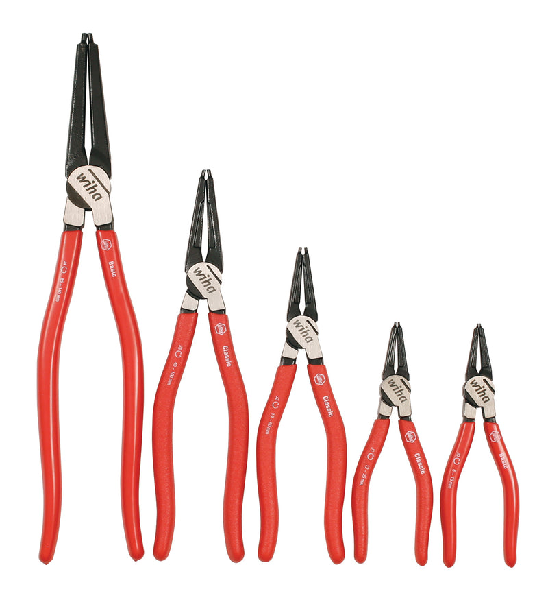 Wiha 32626 5 Piece Classic Grip Straight Internal Ring Pliers Set
