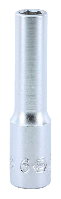 Wiha 33343 6 Point - 1/4 Inch Drive Socket - 6.0mm x 50mm