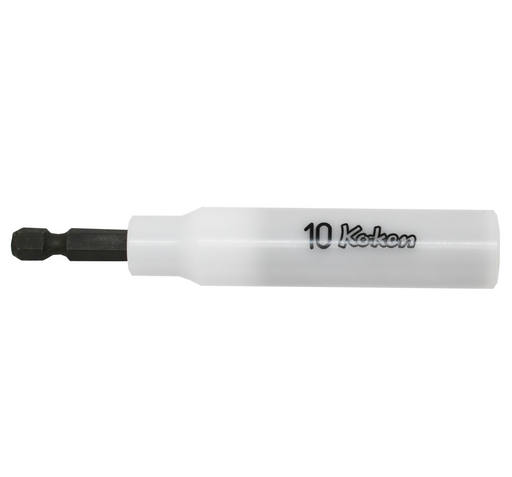 Ko-ken 115G.100-10FR, 1/4" Hex Drive Protected Nutsetter, 10mm Hex, Length 100mm, Sliding Magnet, Turnable POM Cover