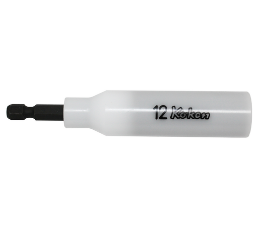 Ko-ken 115G.100-12FR, 1/4" Hex Drive Protected Nutsetter, 12mm Hex, Length 100mm, Sliding Magnet, Turnable POM Cover