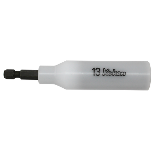 Ko-ken 115G.100-13FR, 1/4" Hex Drive Protected Nutsetter, 13mm Hex, Length 100mm, Sliding Magnet, Turnable POM Cover