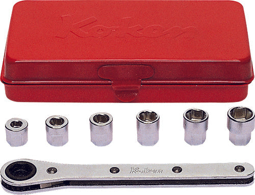 Ko-Ken 1203, Socket Set  5-10mm 6 point   7 pieces