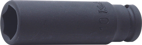 Ko-ken Metric Hex, 6-Point, Flat Drive, Impact Socket, 1/4" to 3/8" Square Drive