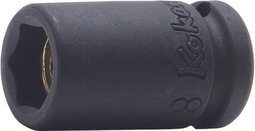 Ko-ken Impact Socket, Metric Hex, 6-Point, Flat Drive, Non-Covered, Fixed Magnet, Impact Rated