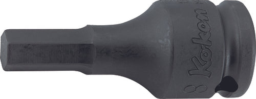 Ko-ken 13012M.52-14, 3/8" Square Drive Power Bit Socket, 14mm Hex Drive, Length 52mm, Impact Rated