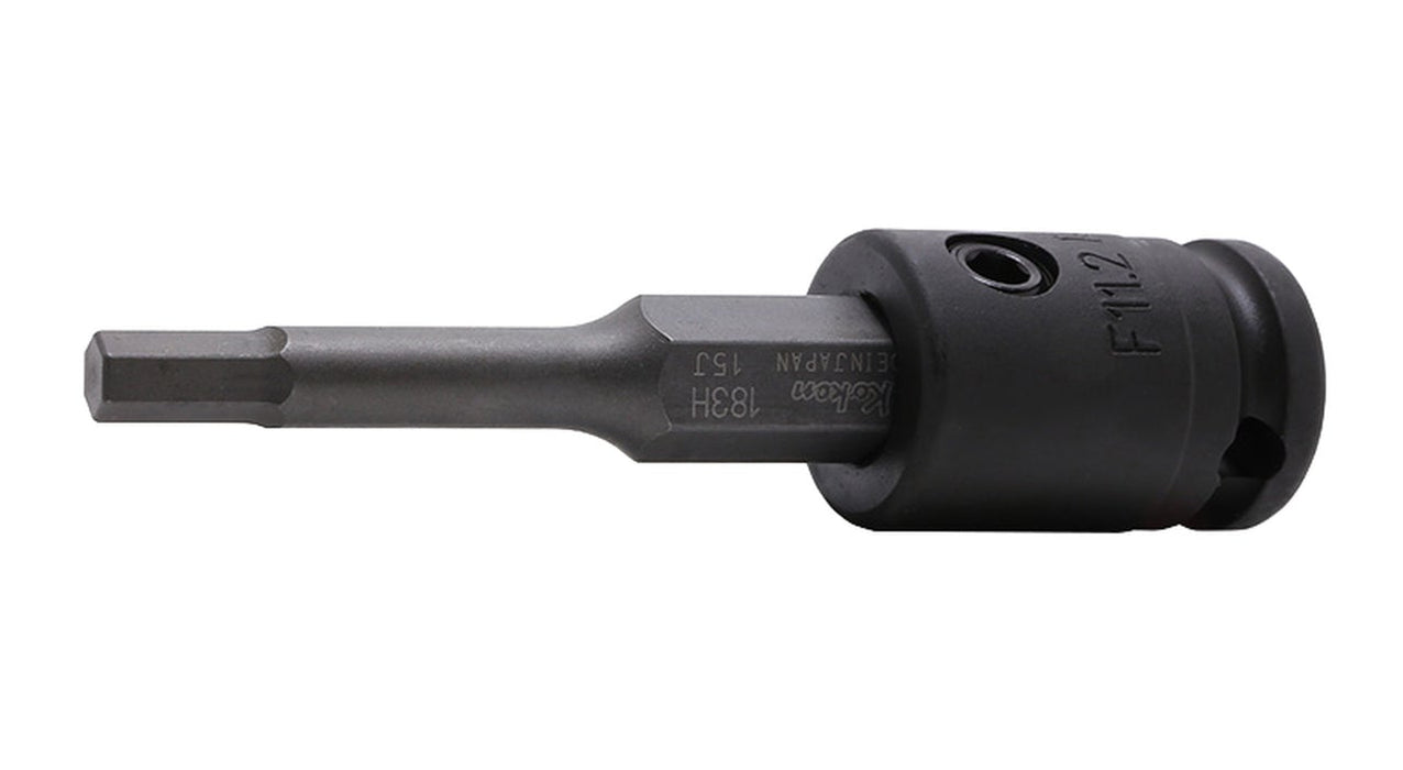 Ko-ken 13134M.92-4, 3/8" Square Drive Power Bit Socket, 4mm Hex Drive, Length 92mm, Impact Rated