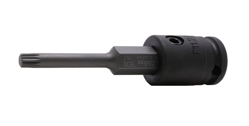 Ko-ken 13134X.92-M5, 3/8" Square Drive Power Bit Socket, M5 Triple Square (XZN), Length 92mm, Impact Rated