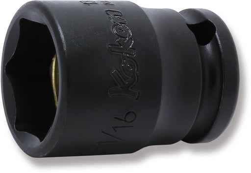 Ko-ken 13400AG-11/32, 3/8 Sq. Dr. Socket, 11/32 6 point, Length 32mm, Magnet