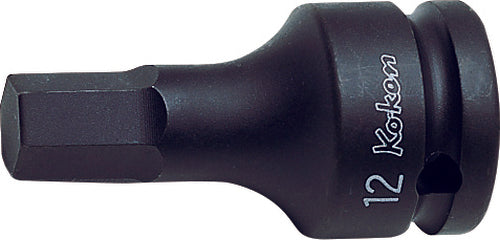 Ko-ken 14012M.60-12, 1/2" Square Drive Power Bit Socket, 12mm Hex Drive, Length 60mm, Impact Rated