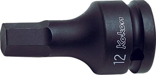 Ko-ken 14012M.60-12, 1/2" Square Drive Power Bit Socket, 12mm Hex Key, Length 60mm, Impact Rated