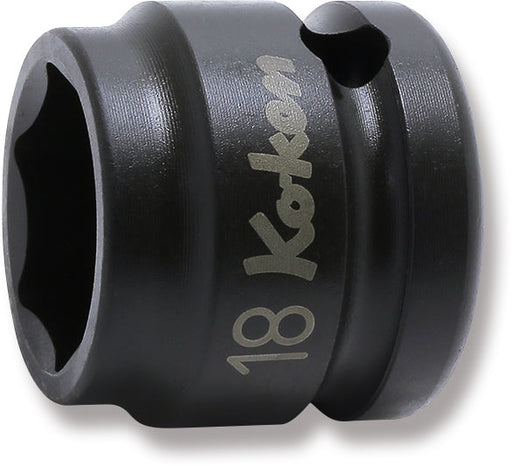 Ko-ken 14401MS-19, 1/2 Sq. Dr. Socket, 19mm 6 point, Length 28mm, Thin walled