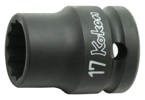 Ko-ken 14406M-27, 1/2 Sq. Dr. Socket, 27mm 12 point, Length 40mm, Thin walled