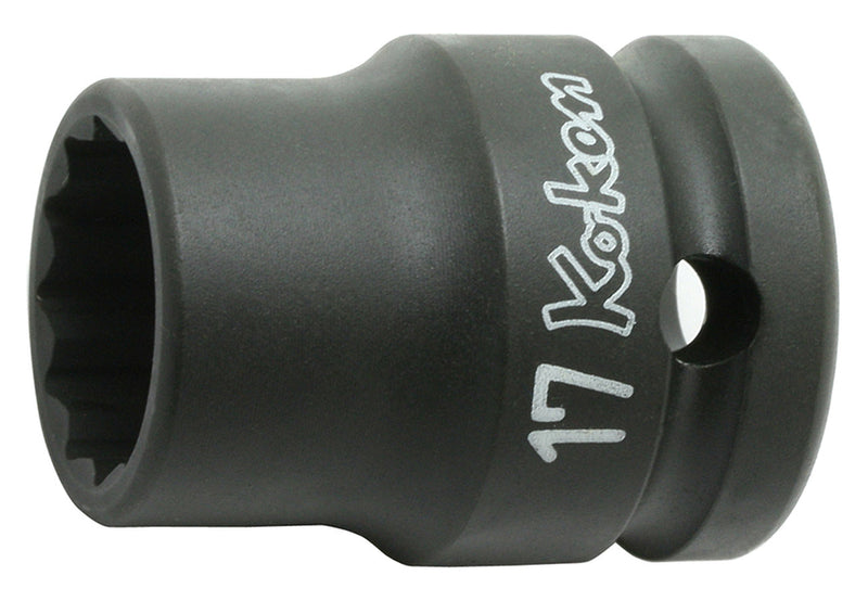 Ko-ken 14406M-19, 1/2 Sq. Dr. Socket, 19mm 12 point, Length 38mm, Thin walled