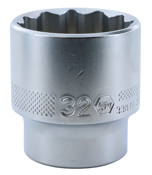 Wiha 33848 12 Point - 1/2" Drive Socket 32.0mm