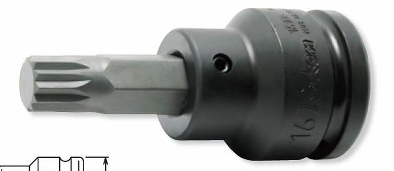 Ko-ken 16106.16-M14, 3/4" Square Drive Power Bit Socket, M14 Triple Square (XZN), Length 76mm, Impact Rated