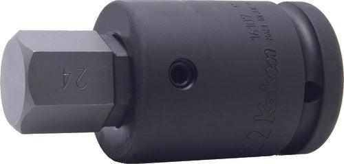 Ko-ken 16107.22-27, 3/4" Square Drive Power Bit Socket, 27mm Hex Key, Length 88mm, Impact Rated