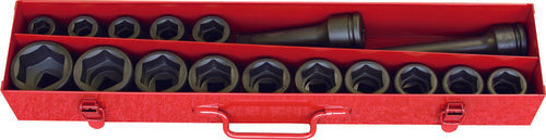 Ko-Ken 16245M, 3/4 Sq. Dr. Socket Set  19-50mm 6 point   17 pieces