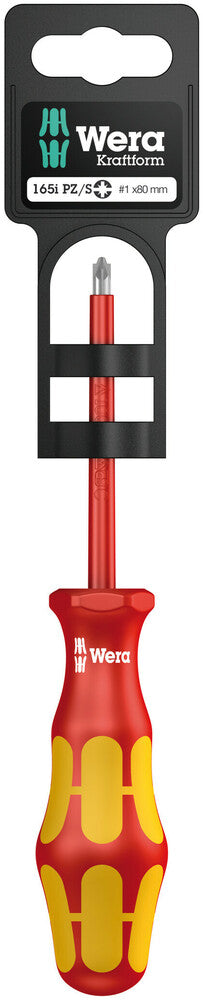 Wera Pozidriv/Slotted, Insulated, Screwdriver, 165 i PZ/S SB