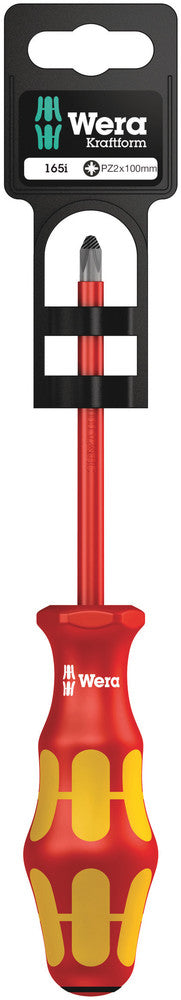Wera 05100015001, Pozidriv, Insulated, Black Point Tip, Screwdriver, 165 i PZ SB