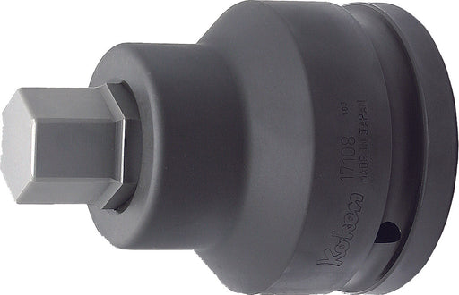 Ko-ken 17108.32-32, 1-1/2" Square Drive Power Bit Socket, 32mm Hex Drive, Length 115mm, Impact Rated