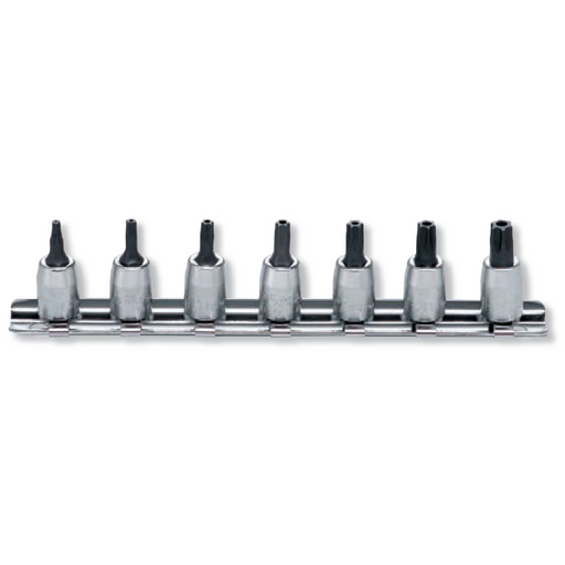 Ko-Ken RS2025/7-HOLE, 1/4 Sq. Dr. 7 Piece Tamper-Resistant TORXÂ® Socket Set T10H-T40H