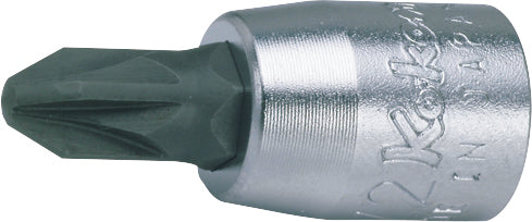 Ko-ken 2000.28-PZ2, 1/4" Square Drive Power Bit Socket, PZ2 - Pozidriv, Length 28mm, Impact Rated