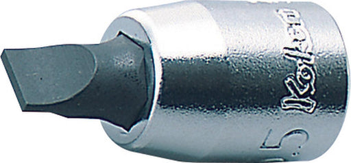Ko-ken 2005.25-10, 1/4" Square Drive Power Bit Socket, 0.06 x 0.39" (1.6 x 10mm) Slotted, Length 25mm, Impact Rated