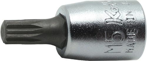 Ko-ken 2020.28-M8, 1/4" Square Drive Power Bit Socket, M8 Triple Square (XZN), Length 28mm, Impact Rated