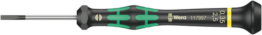 Wera 05118007001, Slotted, Black Point Tip, Kraftform Screwdriver, 2035 Micro