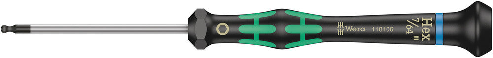 Wera 05118106001, 2052 Ball end hexagon screwdriver for electronic applications