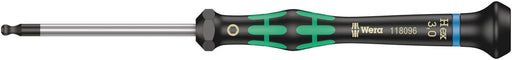 Wera 05118106001, Inch Hex, Ball-End, Black Point Tip, Kraftform Screwdriver, 2052 Micro