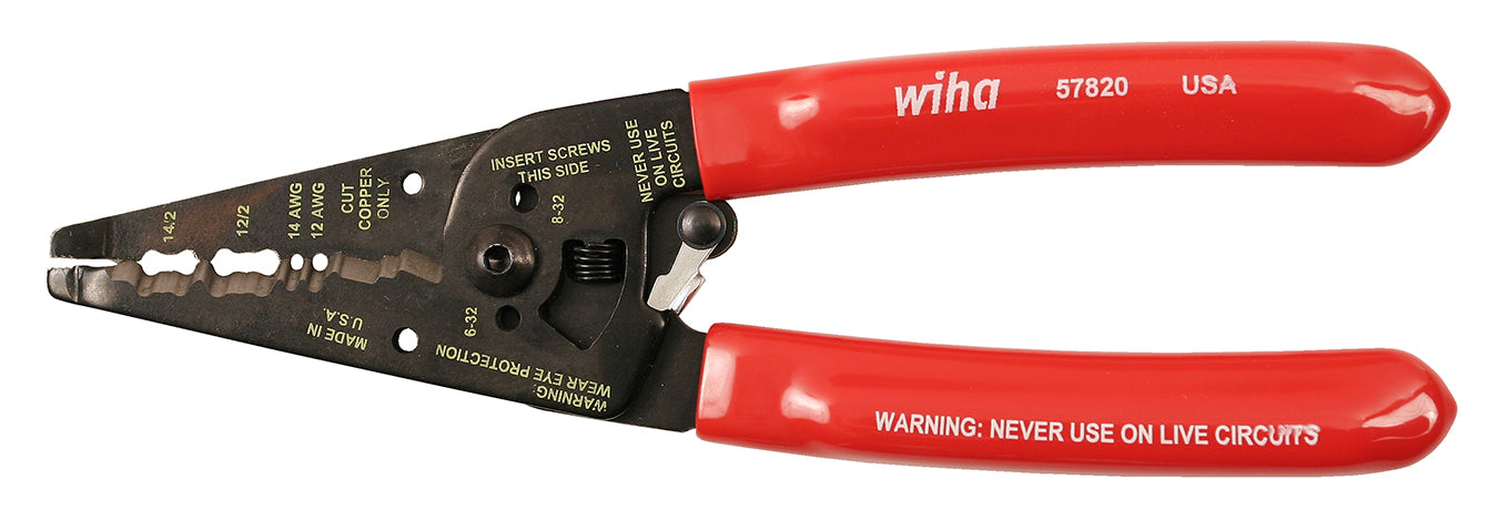 Wiha 57820 Classic Grip Wire Strippers Dual NM-B Cable 7.75"