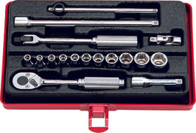 Ko-Ken 2261M, 1/4 Sq. Dr. 17 Piece Metric 6-Point Socket Set  4-12mm