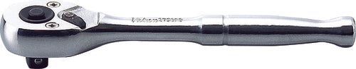 Ko-Ken 2753PB, 1/4 Sq. Dr. Ratchet Handle  20 teeth Push Button Length 115mm  Polished Handle