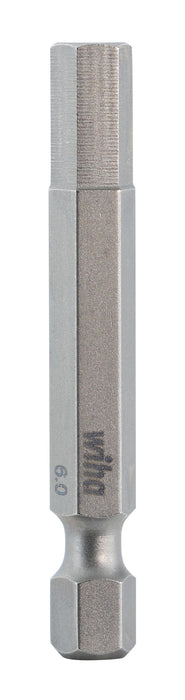 Wiha 74360 Hex Bit 6.0 - 50mm -  10 Pack