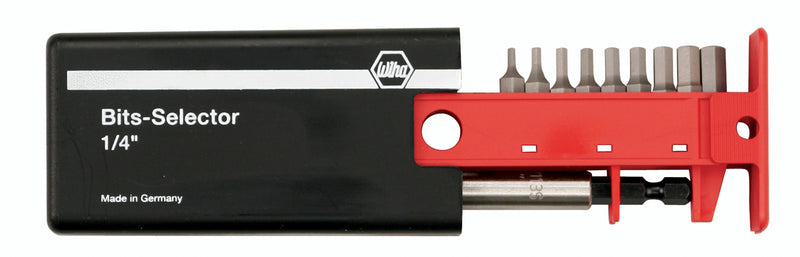 Wiha 79266 9 Piece Bits-Selector Security Hex and Magnetic Bit Holder Set - 5/64" - 1/4"