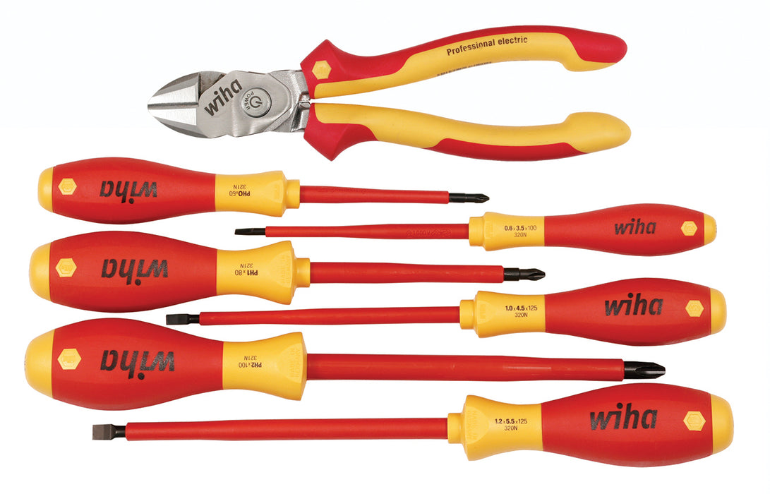 Wiha 32857 7 Piece Insulated BiCut Compound Cutters and Screwdriver Set