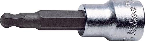 Ko-ken 3011M.62-6, 3/8" Square Drive Power Bit Socket, 6mm Hex Key, Length 62mm, Ball-End, Impact Rated