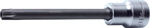 Ko-ken 3025.100R-T45H, 3/8" Square Drive Power Bit Socket, T45 Torx Drive, Length 100mm, Tamper Resistant, Round Shank