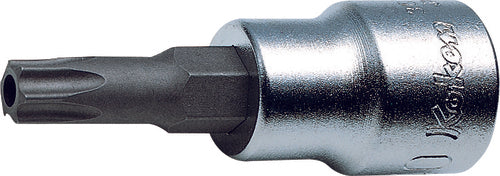 Ko-ken 3025.160-T50H, 3/8" Square Drive Power Bit Socket, T50 Torx Drive, Length 160mm, Tamper Resistant