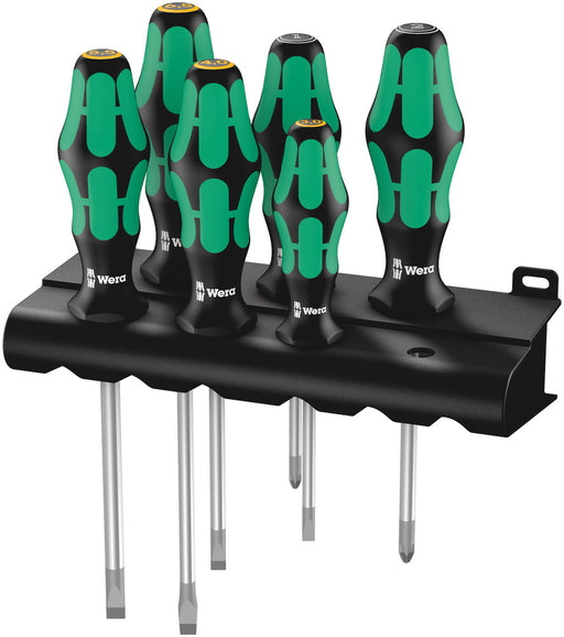 Wera 05105656001, 334/355/6 Rack Screwdriver set Kraftform Plus Lasertip and rack