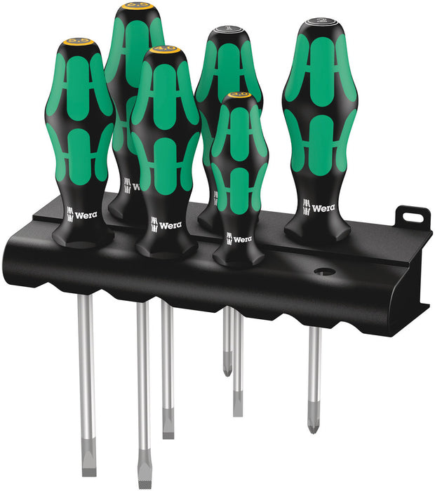 Wera 05105656001, 334/355/6 Rack Screwdriver set Kraftform Plus Lasertip and rack